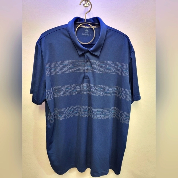 adidas Golf Polo Plaid Key Mens Short Sleeve Collegiate Navy Size XXL - Picture 11 of 12